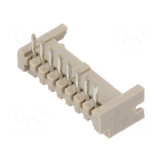 Socket | wire-board | male | DF13 | 1.25mm | PIN: 8 | THT | on PCBs | tinned
