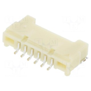 Socket | wire-board | male | DF14 | 1.25mm | PIN: 6 | SMT | on PCBs | tinned