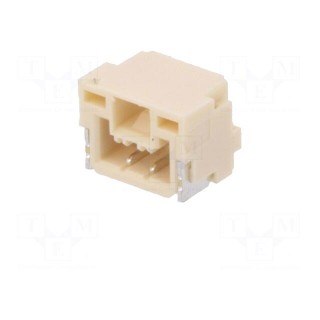 Socket | wire-board | male | GH | 1.25mm | PIN: 2 | SMT | 50V | 1A | horizontal