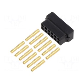 Plug | wire-wire/PCB | female | Datamate L-Tek | 2mm | PIN: 12 | crimped