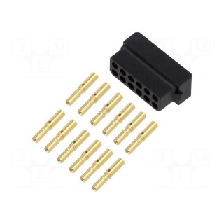 6+6 Pos. Female DIL 24-28AWG Cable Conn.