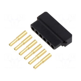 6 Pos. Female SIL 24-28AWG Cable Conn. Kit for Latches
