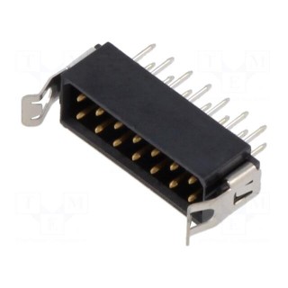 7+7 Pos. Male DIL Vertical Throughboard Conn. Latches