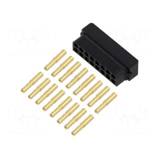 Plug | wire-wire/PCB | female | Datamate L-Tek | 2mm | PIN: 16 | crimped