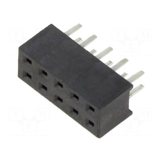 Socket | pin strips | female | 2mm | PIN: 10 | THT | on PCBs | 2A | tinned