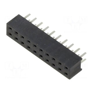 Socket | pin strips | female | 2mm | PIN: 20 | THT | on PCBs | 2A | tinned