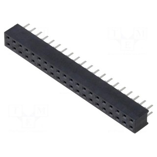 Socket | pin strips | female | 2mm | PIN: 40 | THT | on PCBs | 2A | tinned