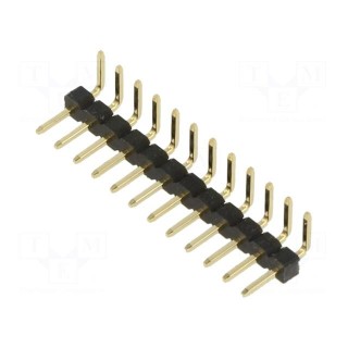Pin header | pin strips | male | 2mm | PIN: 12 | THT | on PCBs | 2A | angled