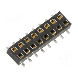 Socket | pin strips | female | 2mm | PIN: 16 | SMT | on PCBs | 2A | tinned