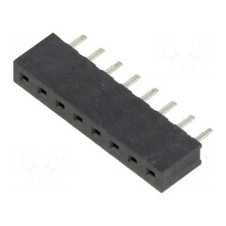 Socket | pin strips | female | 2mm | PIN: 8 | THT | on PCBs | 2A | tinned