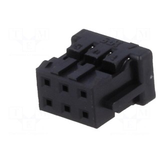 Plug | wire-wire/PCB | female | DF11 | 2mm | PIN: 6 | w/o contacts