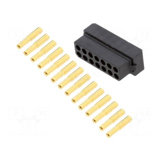 Plug | wire-wire/PCB | female | Datamate L-Tek | 2mm | PIN: 14 | crimped