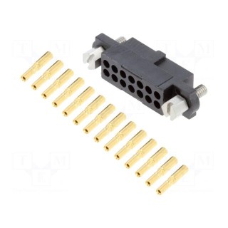 Plug | wire-wire/PCB | female | Datamate J-Tek | 2mm | PIN: 14 | crimped
