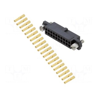 Plug | wire-wire/PCB | female | Datamate J-Tek | 2mm | PIN: 20 | crimped