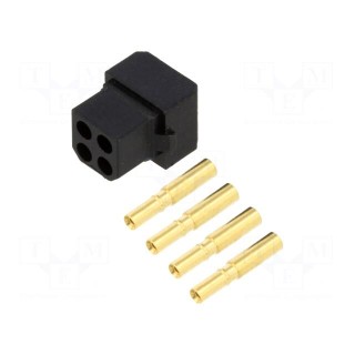 Plug | wire-wire/PCB | female | Datamate L-Tek | 2mm | PIN: 4 | crimped
