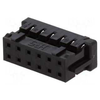 Plug | wire-wire/PCB | female | DF11 | 2mm | PIN: 12 | w/o contacts