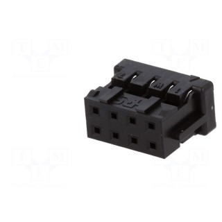 Plug | wire-board | female | DF11 | 2mm | PIN: 8 | w/o contacts | for cable
