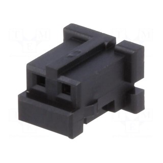 Plug | wire-wire/PCB | female | DF3 | 2mm | PIN: 2 | w/o contacts