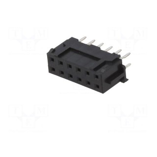 Socket | wire-board | female | DF11 | 2mm | PIN: 12 | THT | on PCBs | tinned