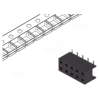 Socket | wire-board | female | Minitek | 2mm | PIN: 10 | SMT | on PCBs | 2A