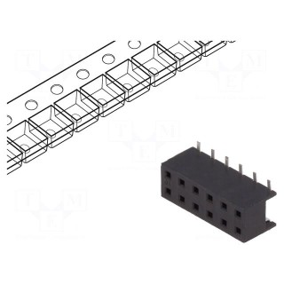 Socket | wire-board | female | Minitek | 2mm | PIN: 12 | SMT | on PCBs | 2A