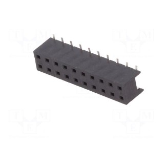 Socket | wire-board | female | Minitek | 2mm | PIN: 20 | SMT | on PCBs | 2A