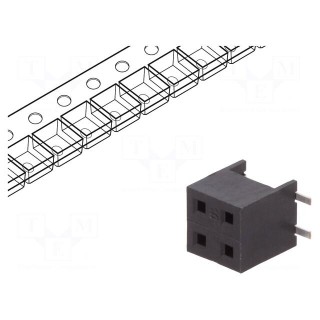 Socket | wire-board | female | Minitek | 2mm | PIN: 4 | SMT | on PCBs | 2A