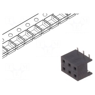 Socket | wire-board | female | Minitek | 2mm | PIN: 6 | SMT | on PCBs | 2A