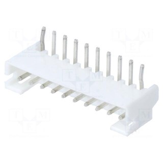 Socket | wire-board | male | 2mm | PIN: 10 | THT | 100V | 2A | tinned | angled