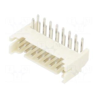 Socket | wire-board | male | 2mm | PIN: 16 | THT | 100V | 2A | angled