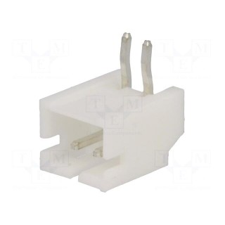 Socket | wire-board | male | 2mm | PIN: 2 | THT | 1A | tinned | -25÷85°C | 100V