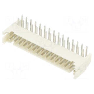 Socket | wire-board | male | 2mm | PIN: 30 | THT | 100V | 2A | angled