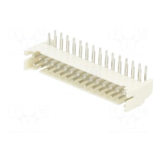 Socket | wire-board | male | 2mm | PIN: 30 | THT | 100V | 2A | angled