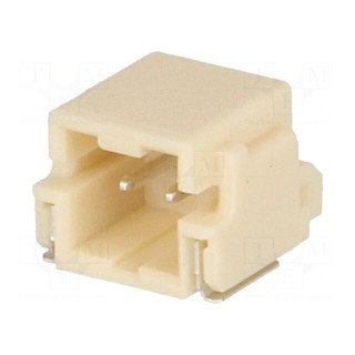 Socket | wire-board | male | DuraClik | 2mm | PIN: 2 | SMT | 3A | -40÷105°C