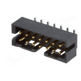 Socket | wire-board | male | Milli-Grid | 2mm | PIN: 14 | SMT | gold-plated