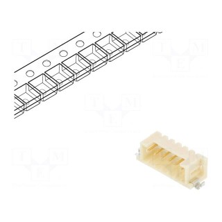 Socket | wire-wire/PCB | male | DF3 | 2mm | PIN: 6 | SMT | on PCBs | 1000pcs.