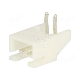 Wire-board | socket | male | A2501 | 2.5mm | PIN: 2 | THT | 250V | 3A | tinned