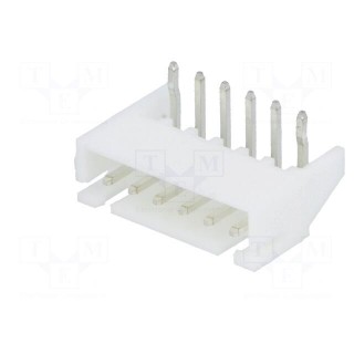 Socket | wire-board | male | A2501 | 2.5mm | PIN: 6 | THT | 250V | 3A | tinned