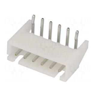 Socket | wire-board | male | XH | 2.5mm | PIN: 6 | THT | 250V | 3A | -25÷85°C