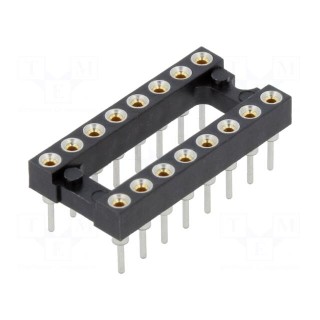 8+8 Pos. Female DIL Vertical Throughboard IC Socket