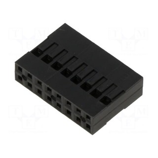 Plug | pin strips | female | 2.54mm | PIN: 16 | w/o contacts | for cable