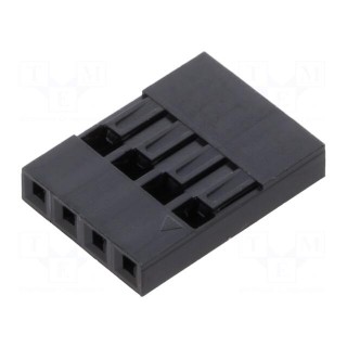 Plug | pin strips | female | 2.54mm | PIN: 4 | w/o contacts | for cable