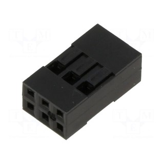 Plug | pin strips | female | 2.54mm | PIN: 6 | w/o contacts | for cable