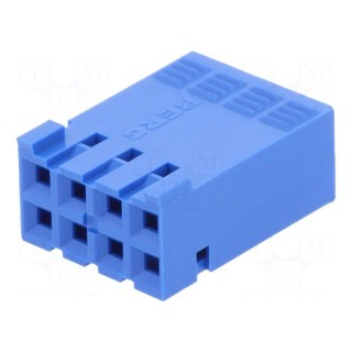 Plug | wire-board | female | DUBOX | 2.54mm | PIN: 8 | w/o contacts