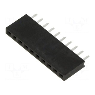 Socket | pin strips | female | 2.54mm | PIN: 10 | THT | on PCBs | straight