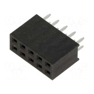 Socket | pin strips | female | 2.54mm | PIN: 10 | THT | on PCBs | tinned