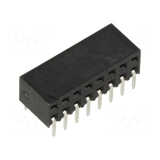 Socket | pin strips | female | 2.54mm | PIN: 16 | THT | on PCBs | tinned