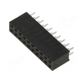 Socket | pin strips | female | 2.54mm | PIN: 20 | THT | on PCBs | straight