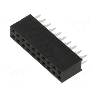 Socket | pin strips | female | 2.54mm | PIN: 20 | THT | on PCBs | tinned