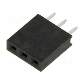 Socket | pin strips | female | 2.54mm | PIN: 3 | THT | on PCBs | Layout: 1x3